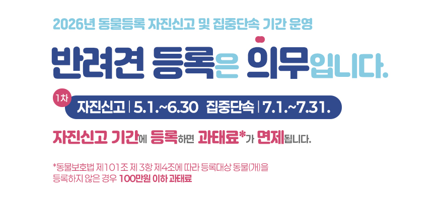 동물등록 자진신고 및 집중단속